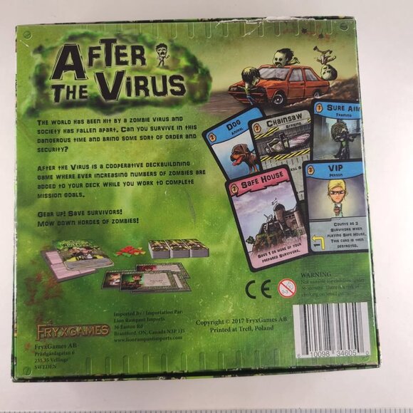 AFTER THE VIRUS Board Card Game Jacob Fryxelius 2017 Zombie Horror - Picture 2 of 5